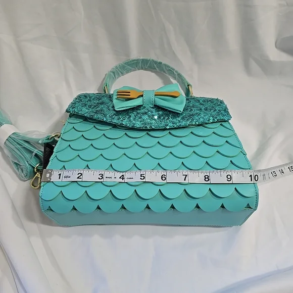 NWT Loungefly Disney The Little Mermaid Sequins Collection Crossbody Blue - Picture 8 of 10